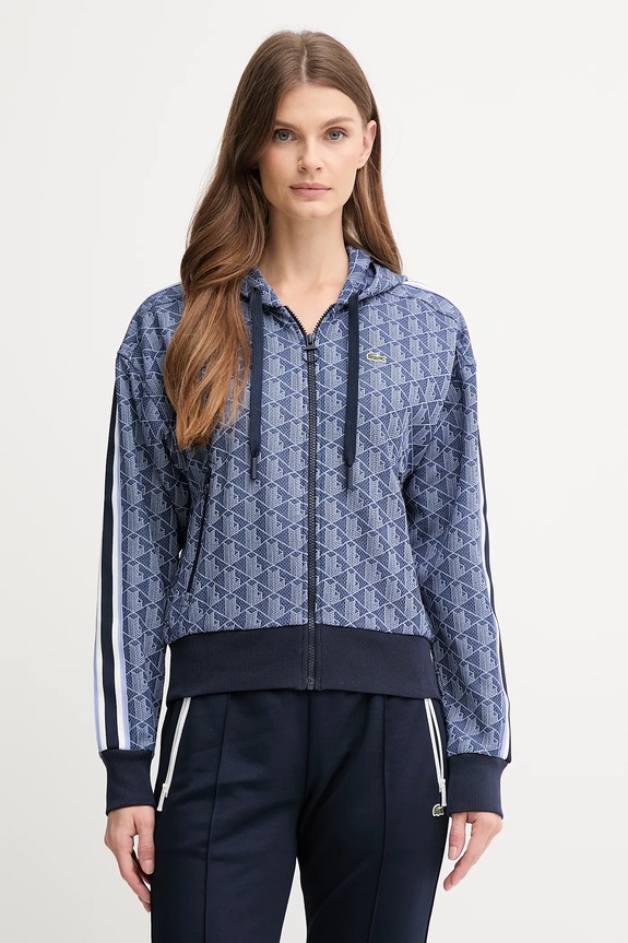 Lacoste bluză cu modele bleumarin SF7606