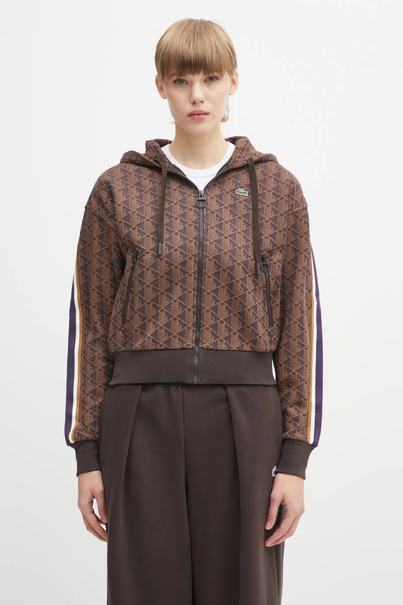 Кофта Lacoste з капюшоном коричневий SF7606