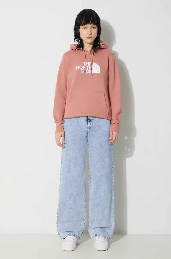 The North Face bluza bawełniana W Drew Peak Pullover Hoodie NF0A55ECNXQ1 różowy SS24