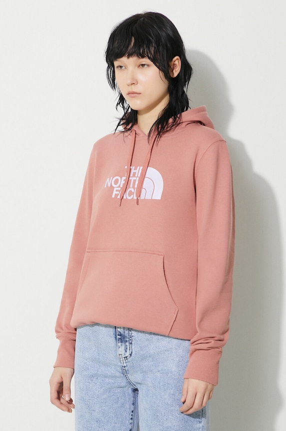 The North Face bluza bawełniana W Drew Peak Pullover Hoodie różowy NF0A55ECNXQ1