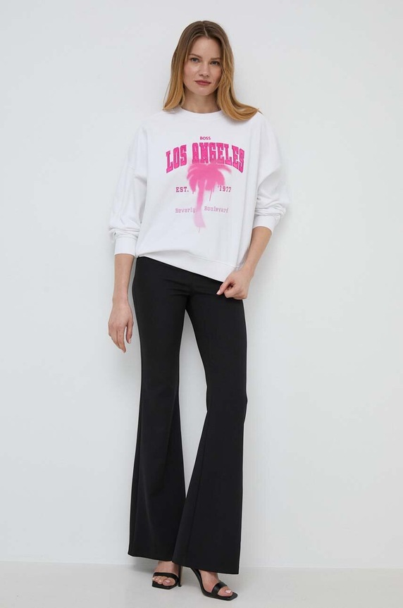 BOSS Orange bluza bawełniana 50514912 biały SS24