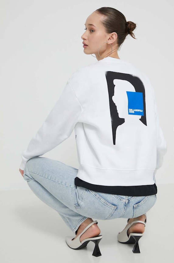 Μπλούζα Karl Lagerfeld Jeans στάμπα λευκό 241J1800