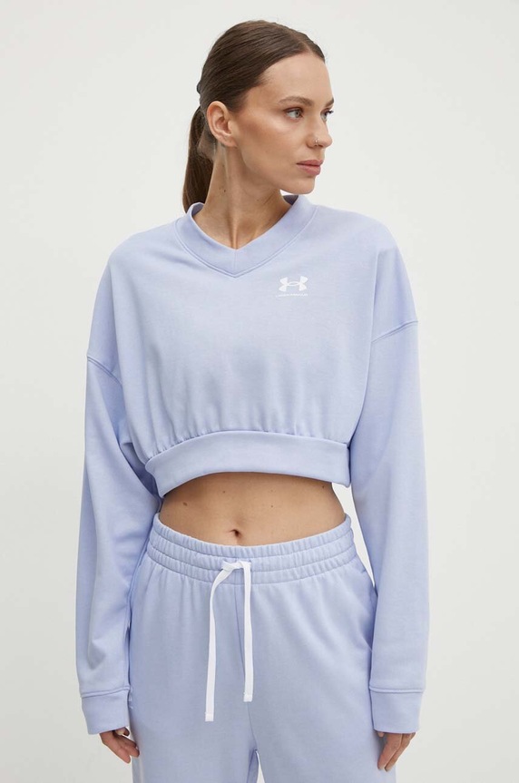 Dukserica za trening Under Armour Rival crop top plava 1382738