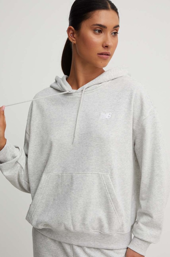 New Balance felső French Terry Small Logo Hoodie szürke WT41507AHH