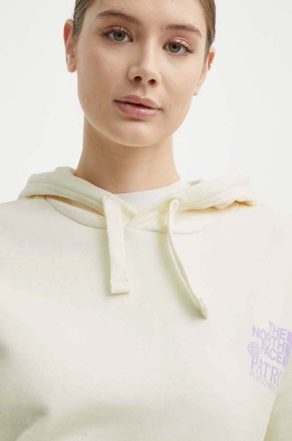 Pamučna dukserica The North Face bež NF0A87DYQLI1