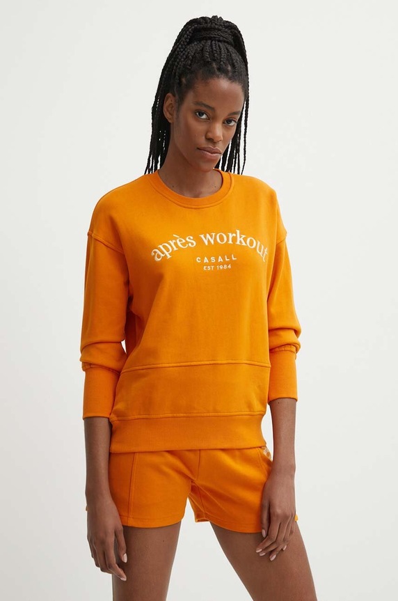 Casall bluza bawełniana aplikacja pomarańczowy 24102