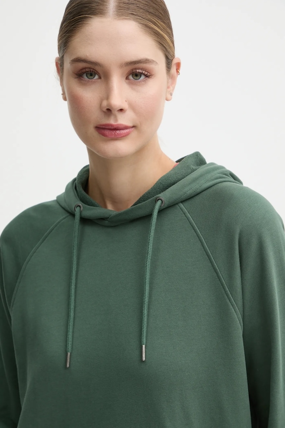 Памучен суичър Fjallraven Vardag Hoodie W тюркоазен F86987.679