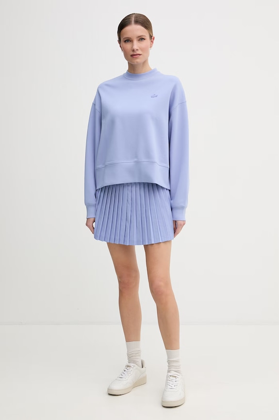 Lacoste bluza oversize damska z bawełną SF5614 niebieski SS26