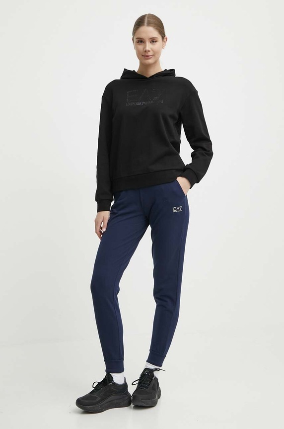 Pamučna dukserica EA7 Emporio Armani 3DTM23.TJSYZ.1200 crna SS24