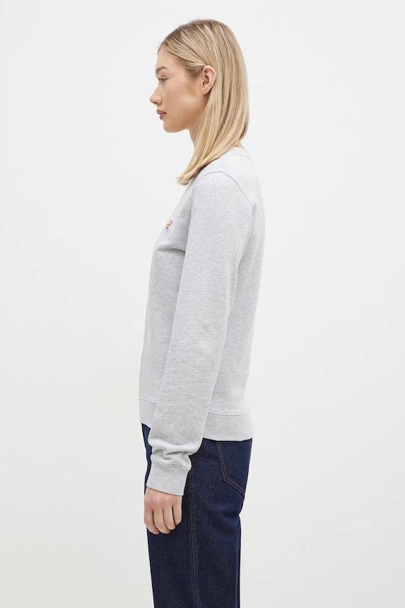 Бавовняна кофта Maison Kitsuné Fox Head Patch Regular Sweatshirt LW00302KM0001 сірий AW24