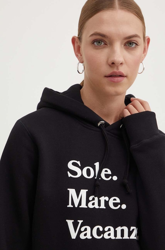 Mikina Drivemebikini Sole Mare Vacanze s kapucí černá 2024.DRV.029.BL