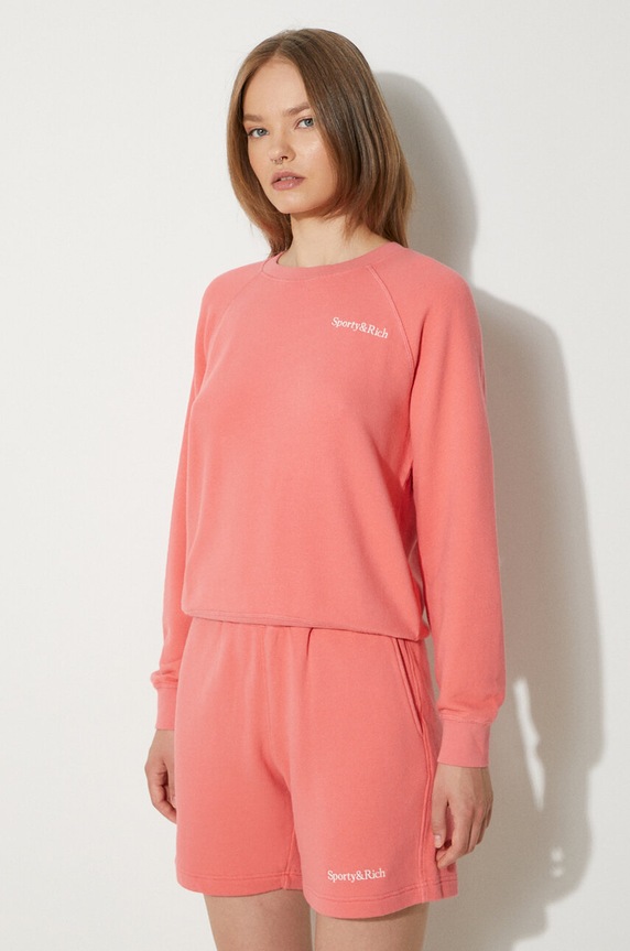 Sporty & Rich sweatshirt Serif Logo Soft Crewneck pink WS047S402SC