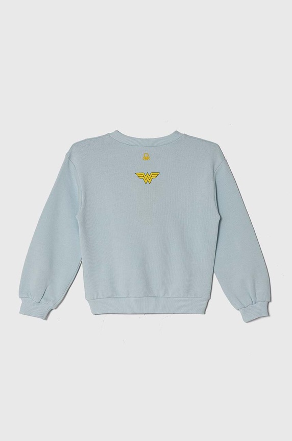 United Colors of Benetton hanorac de bumbac pentru copii x DC 3J68G10EA.P.Seasonal albastru SS24