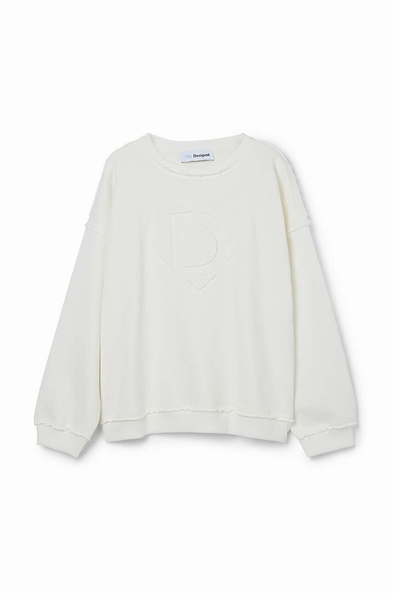 Desigual hanorac de bumbac pentru copii 24SGSK12 alb SS24