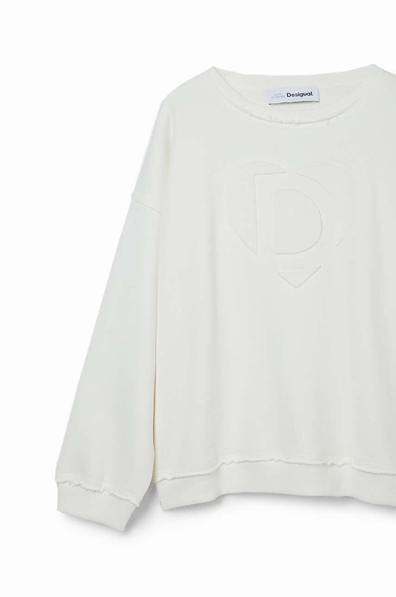 Desigual hanorac de bumbac pentru copii alb 24SGSK12