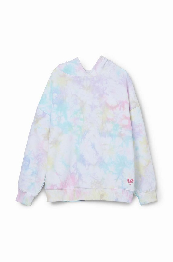Desigual bluza bawełniana dziecięca z kapturem niebieski 24SGSK05