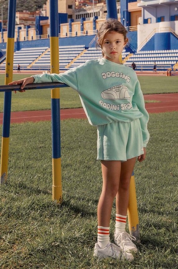 Mini Rodini bluza bawełniana dziecięca Jogging nadruk niebieski 2422011275