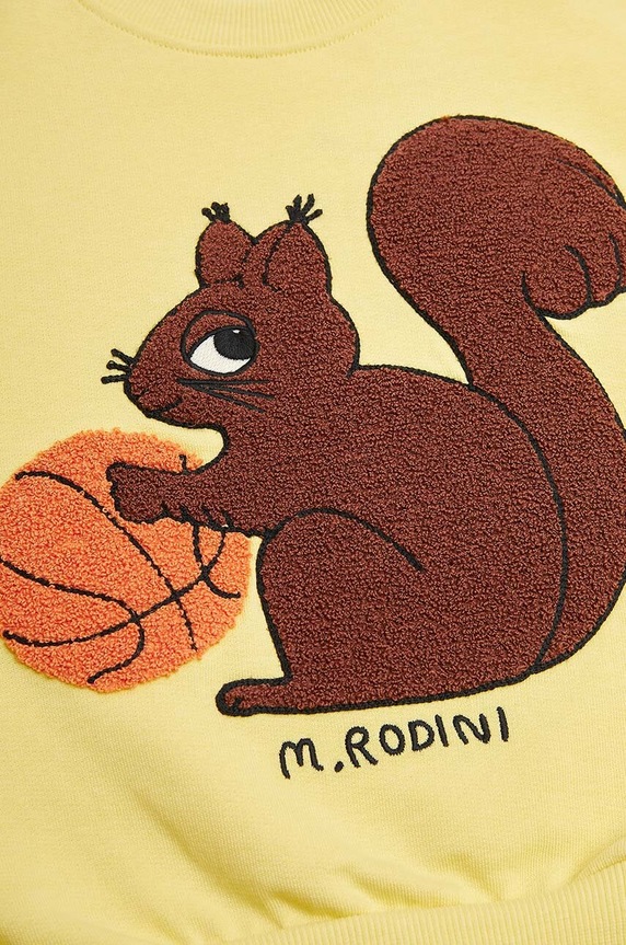 CHLAPEC Dětská bavlněná mikina Mini Rodini Squirrel 2422015423 žlutá