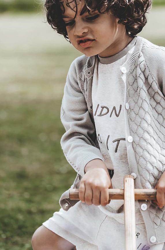 That's mine cardigan din bumbac pentru copii Paco uni gri 070221
