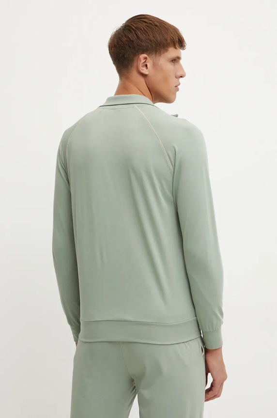 Oblečení BOSS rozepínací mikina pánská bavlněná s elastanem Mix&Match Jacket Z 50515307 zelená