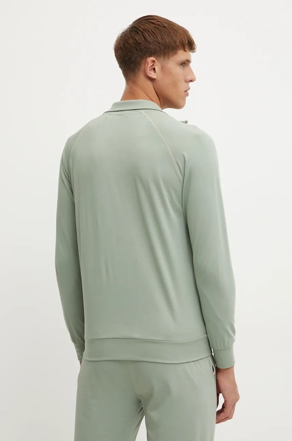 Oblečení BOSS rozepínací mikina pánská bavlněná s elastanem Mix&Match Jacket Z 50515307 zelená