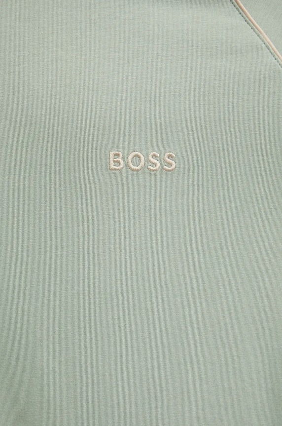 BOSS rozepínací mikina pánská bavlněná s elastanem Mix&Match Jacket Z 50515307 zelená