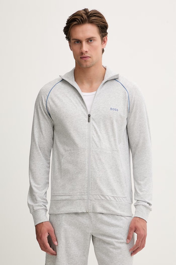 BOSS jopica moška bombažna z elastanom Mix&Match Jacket Z siva 50515307