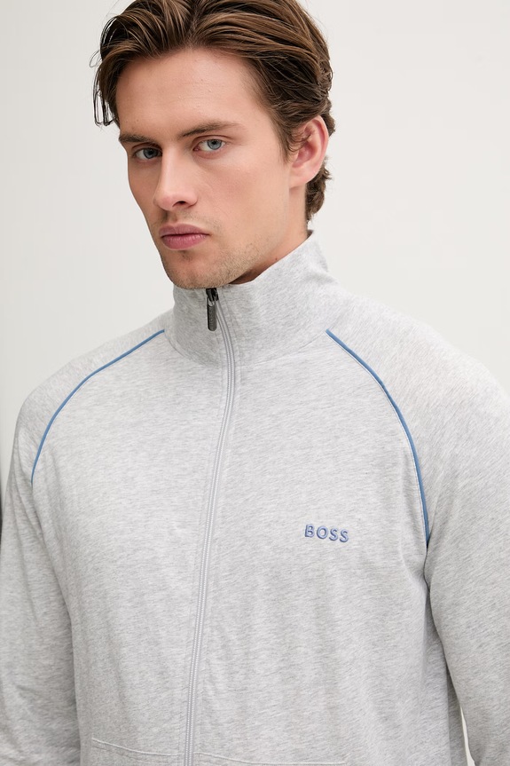 BOSS jopica moška bombažna z elastanom Mix&Match Jacket Z siva 50515307