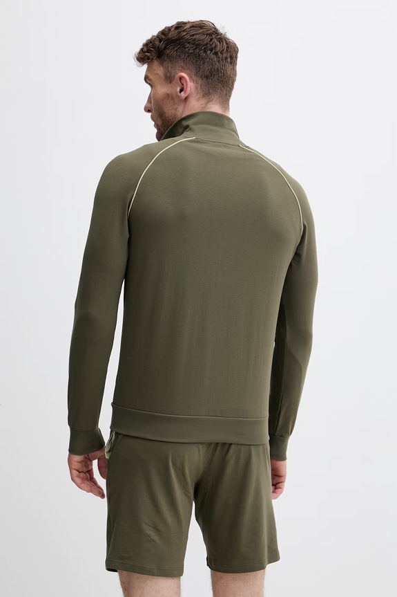 Одежда BOSS кофта на замке для мужчин из хлопка с эластаном Mix&Match Jacket Z 50515307 зелёный
