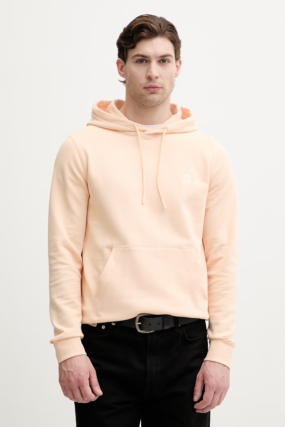 BOSS Orange felpa con cappuccio da uomo in cotone Wetalk arancione 50509314