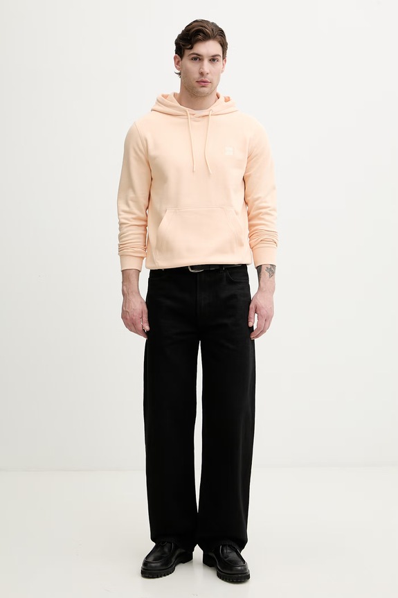BOSS Orange felpa con cappuccio da uomo in cotone Wetalk 50509314 arancione AA00