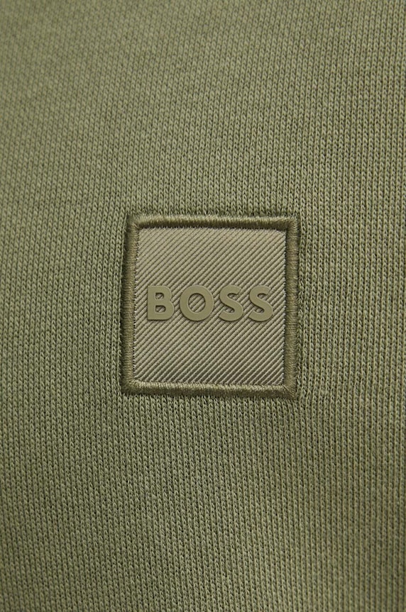 BOSS Orange bluza z kapturem męska bawełniana Wetalk 50509314 zielony