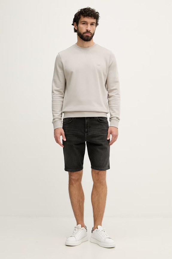 BOSS Orange mikina pánská bavlněná Westart 50509323 šedá AA00