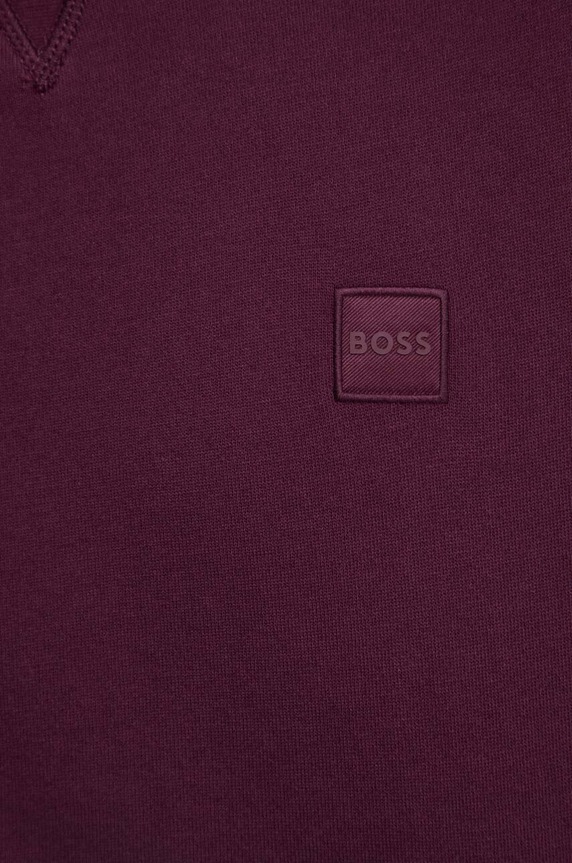 BOSS Orange mikina pánská bavlněná Westart 50509323 fialová