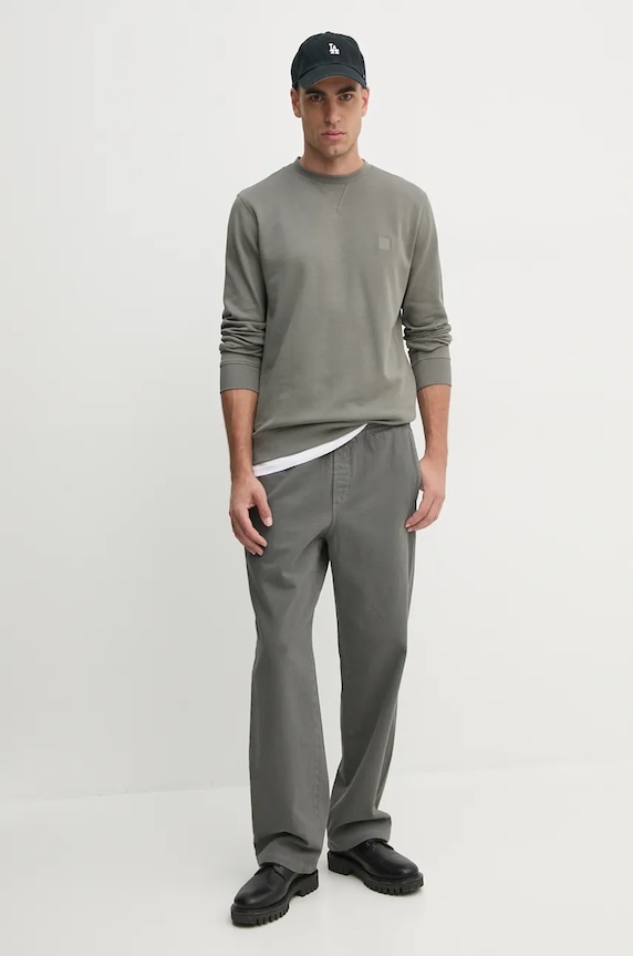 BOSS Orange dukserica muška od pamuka Westart 50509323 siva AA00