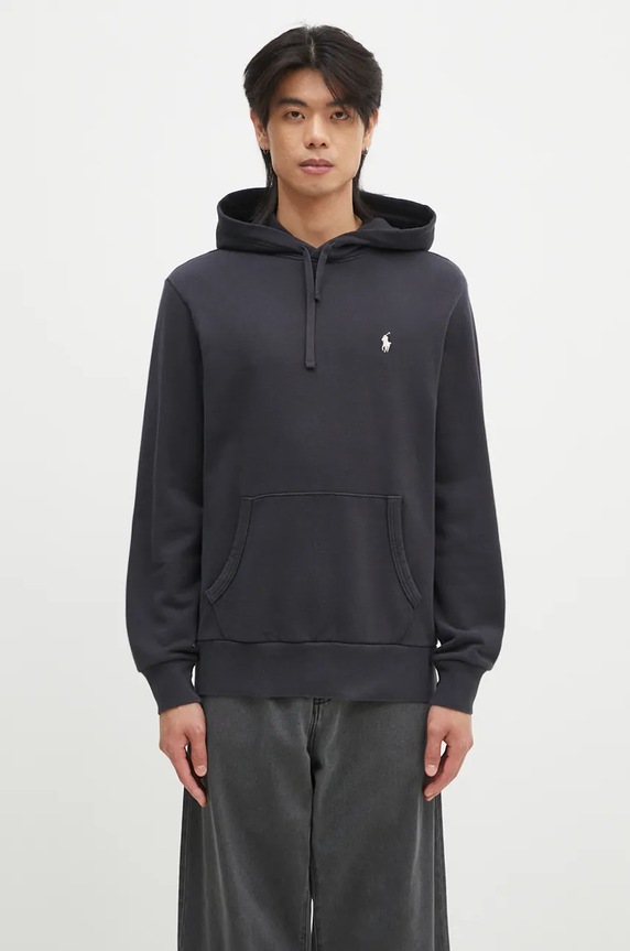 Polo Ralph Lauren felpa in cotone semplice blu navy 710916690