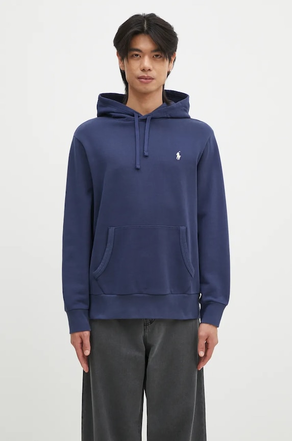 Polo Ralph Lauren hanorac cu glugă pentru bărbați din bumbac cu gluga bleumarin 710916690