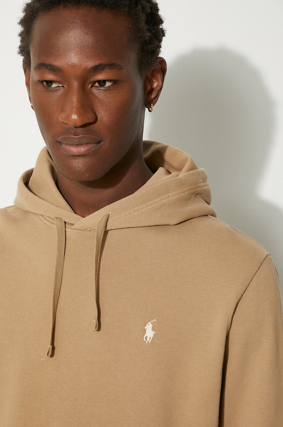 Polo Ralph Lauren hanorac cu glugă bărbătesc din bumbac 710916690 bej