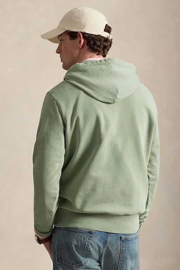 Polo Ralph Lauren mikina s kapucí pánská bavlněná 710916690 zelená SS26