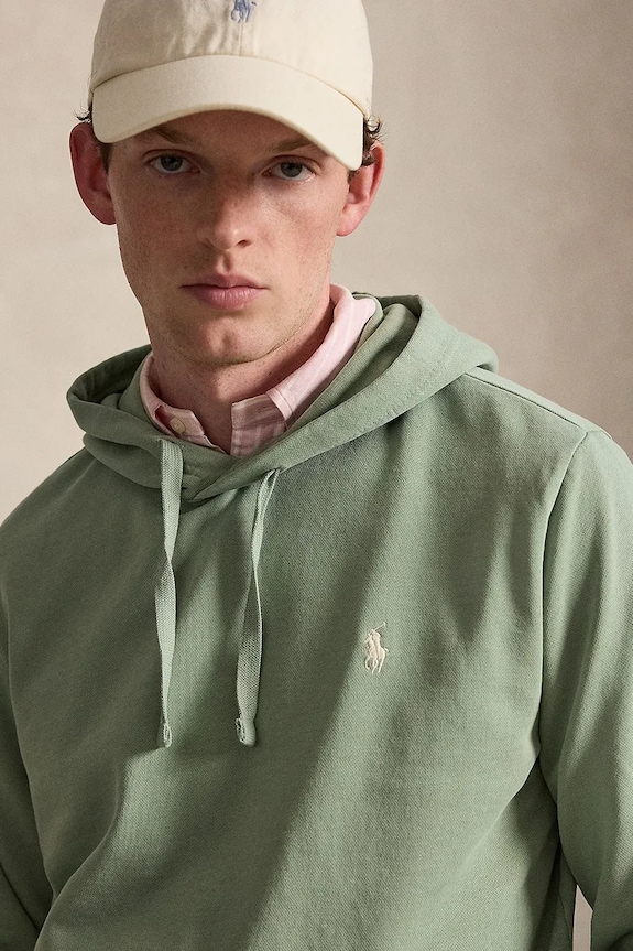 Polo Ralph Lauren mikina s kapucí pánská bavlněná zelená 710916690