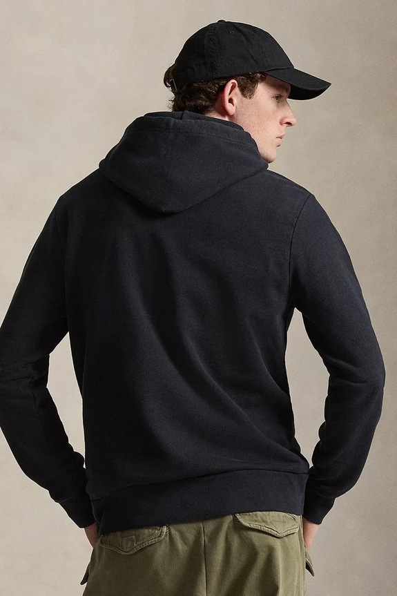 Polo Ralph Lauren hanorac cu glugă pentru bărbați din bumbac 710916690 negru SS26