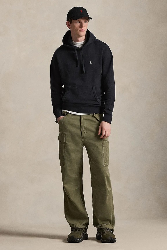 Îmbrăcăminte Polo Ralph Lauren hanorac cu glugă pentru bărbați din bumbac 710916690 negru