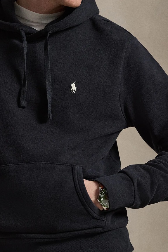 Polo Ralph Lauren mikina s kapucňou pánska bavlnená čierna 710916690