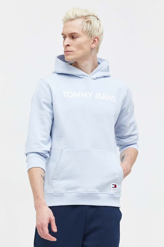 Bavlněná mikina Tommy Jeans modrá DM0DM18413