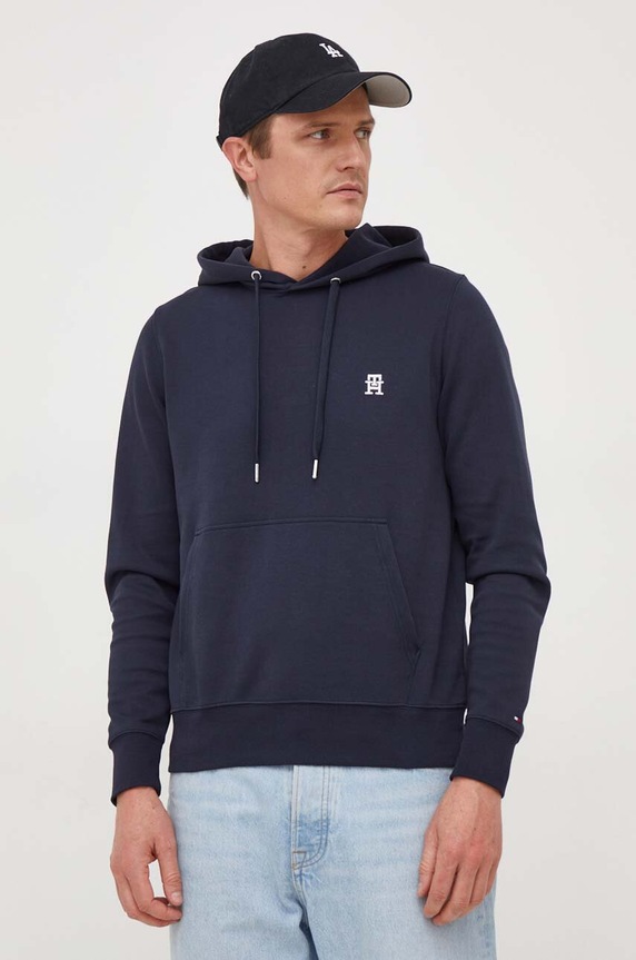 Dukserica Tommy Hilfiger s kapuljačom mornarsko plava MW0MW33646