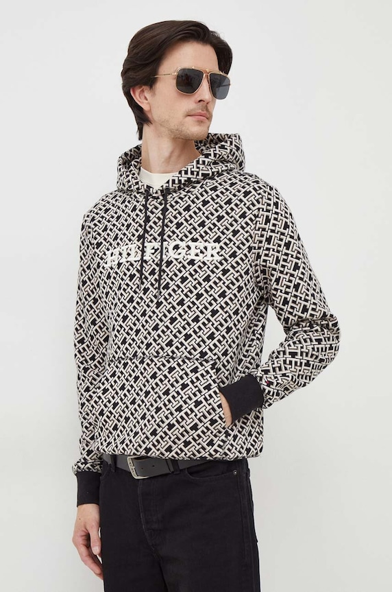 Mikina Tommy Hilfiger s kapucí černá MW0MW34186
