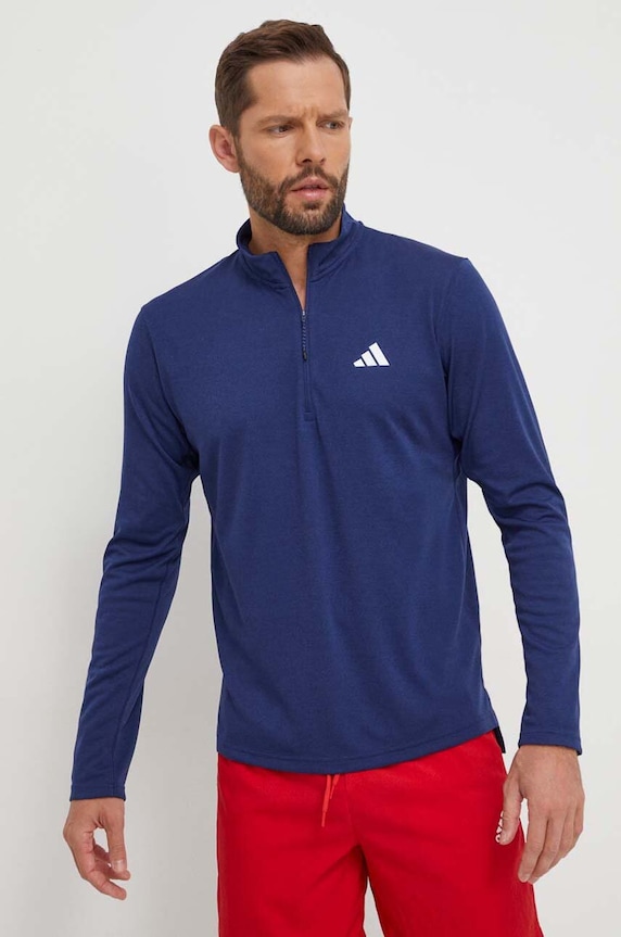 Суичър за трениране adidas Performance Training Essentials Train без качулка тъмносин IT5447
