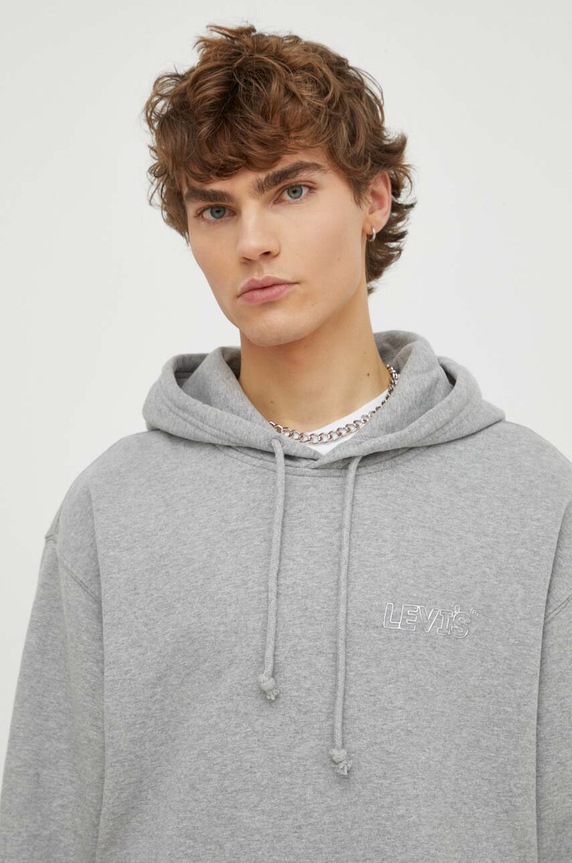 Βαμβακερή μπλούζα Levi's γκρί 38479