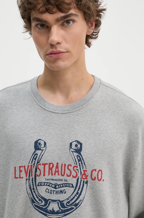 Bavlnená mikina Levi's sivá 38712