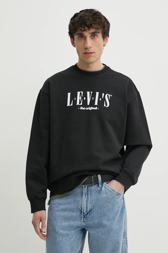 Bombažen pulover Levi's Brez kapuce črna 38712